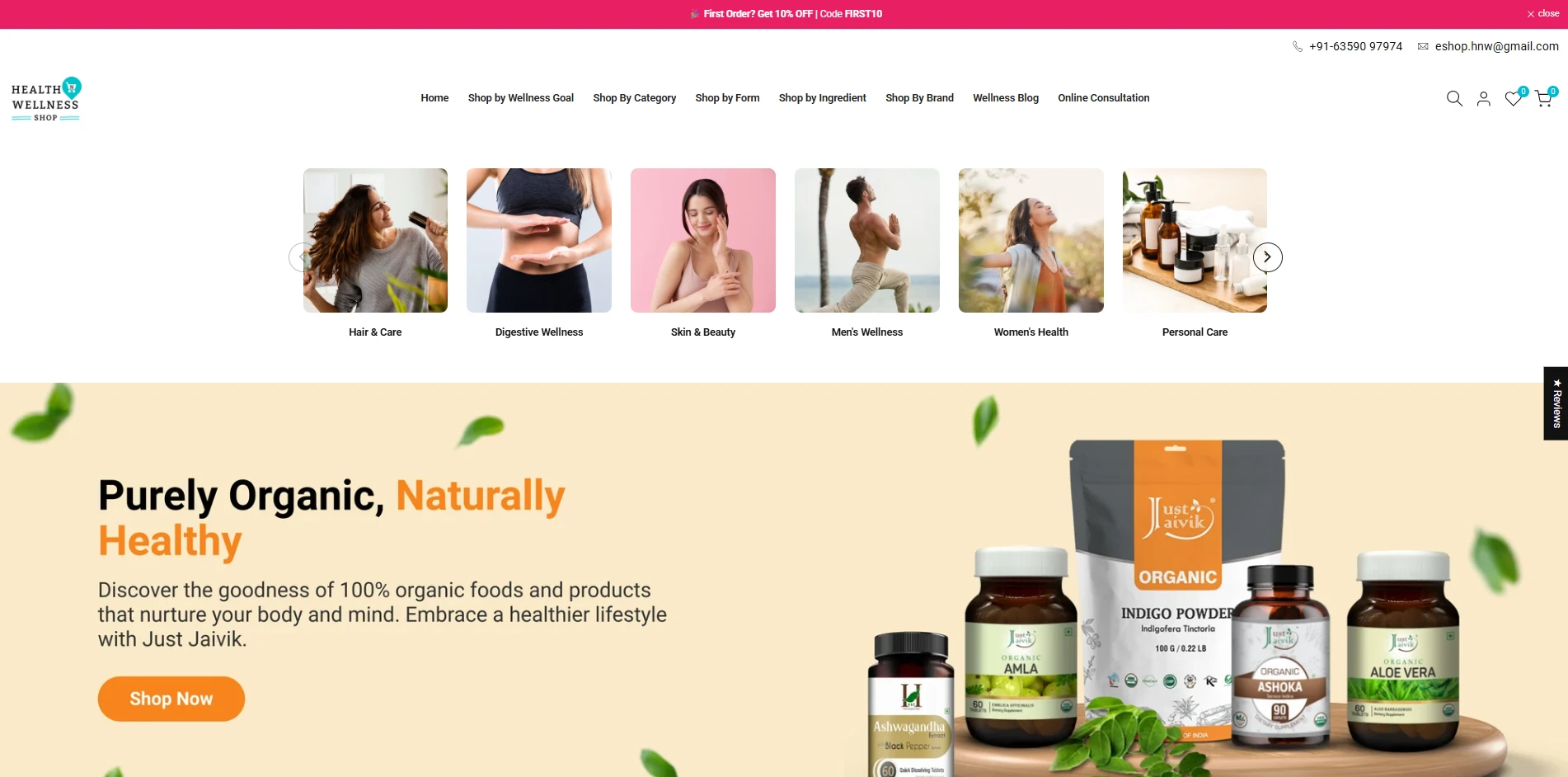 Health N Wellness homepage preview