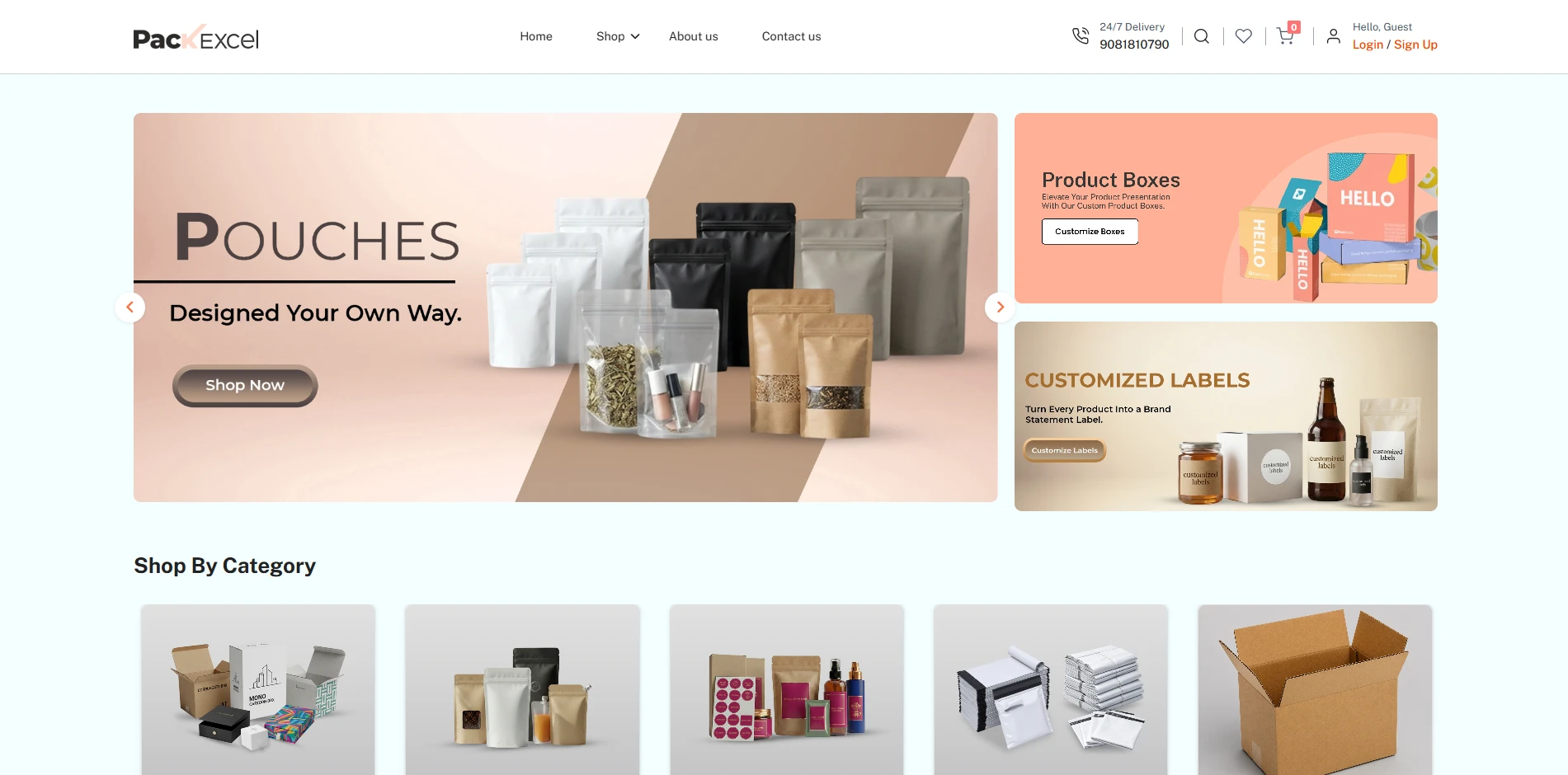 Packexcel homepage preview